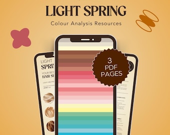 LIGHT SPRING – Digital Colour & Hair Cards (16 Seasonal System) For Colour Anlalysts!