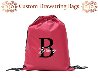 Customized Drawstring Custom Gym Drawstring Bag Personalized Name Drawstring Bag Bridal party Drawstring bag Gift For Her Wedding Gift