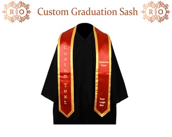 Graduate University Stole Graduation Stole Sash Personalized College University Stole Sash Custom Border Lace Sash Custom Graduation Stole