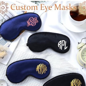 Satin Augenmaske zum Schlafen/Junggesellinnenabschied Schlafgeschenk/Geschenk Box für Brautjungfer | Personalisierte Schlafmaske | Spezialanfertigung Satin Augenmaske