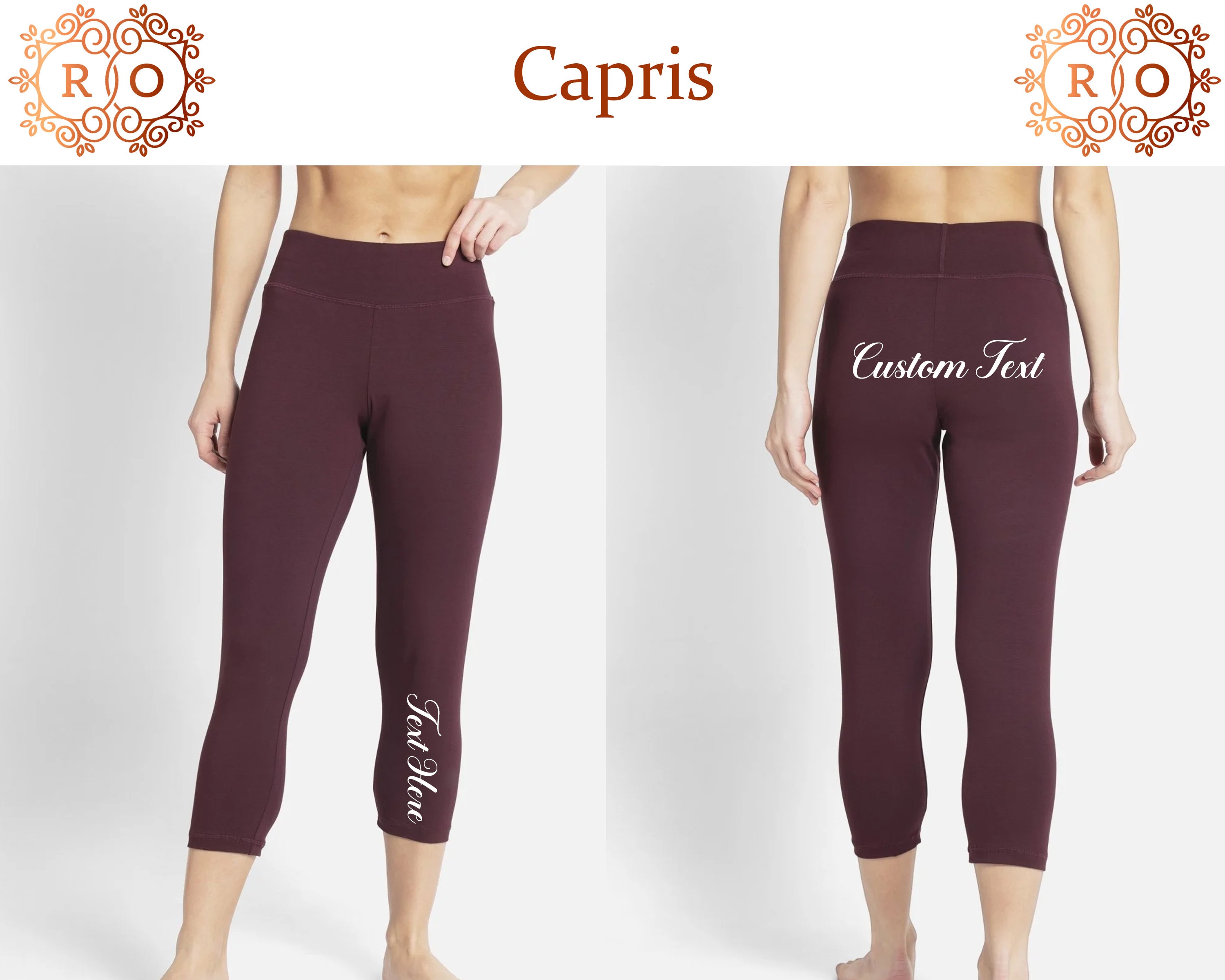 3/4 Capri Pants Personalized Capri Gym Capri Workout Capri Etsy