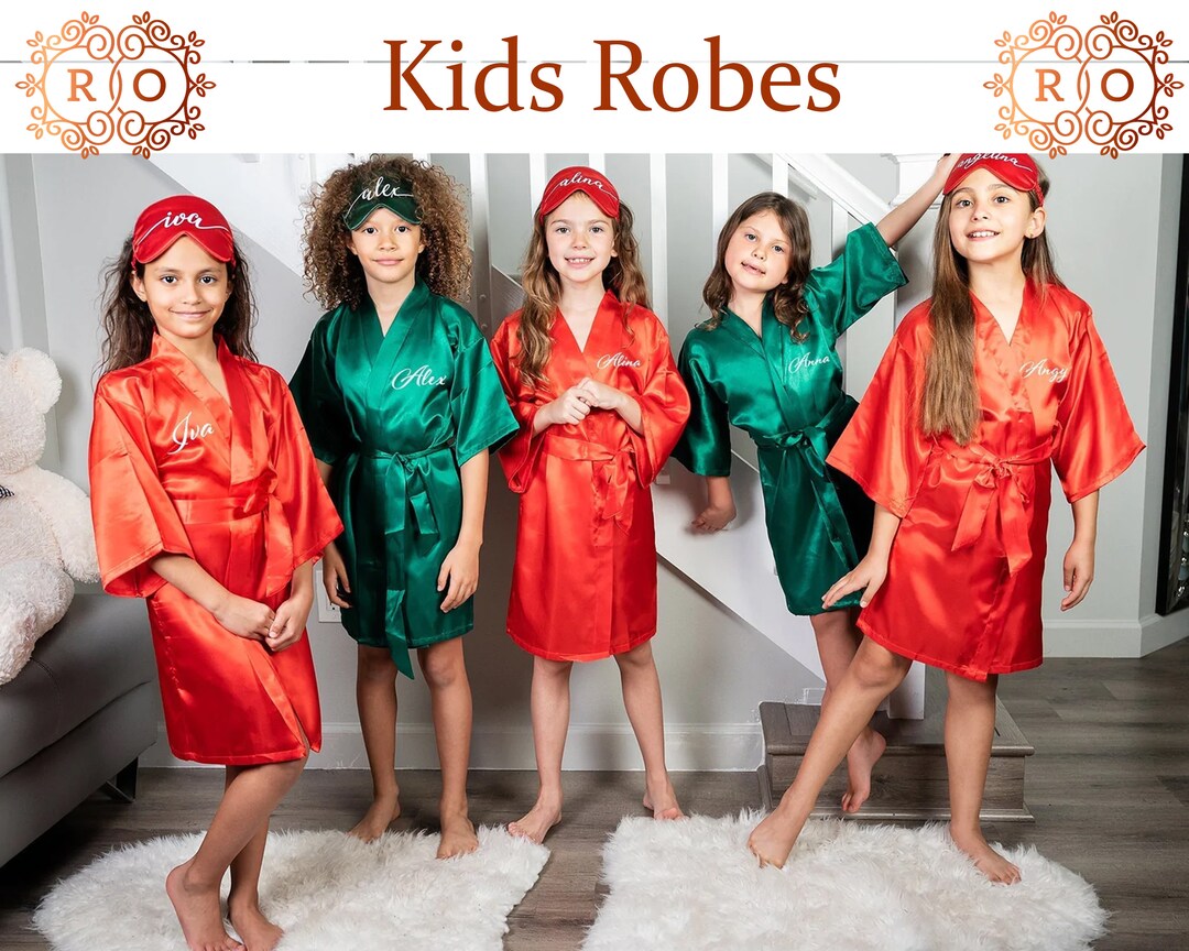 Kids Robes Flower Girl Robes Satin Robes Personalized Robes Bridal