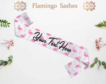 Customized Pink Flamingo Sash - Final Flamingo Sash - Bridal Party Hen Do Bridesmaid Birthday Gender Flower Summer Green Nature Bohemian