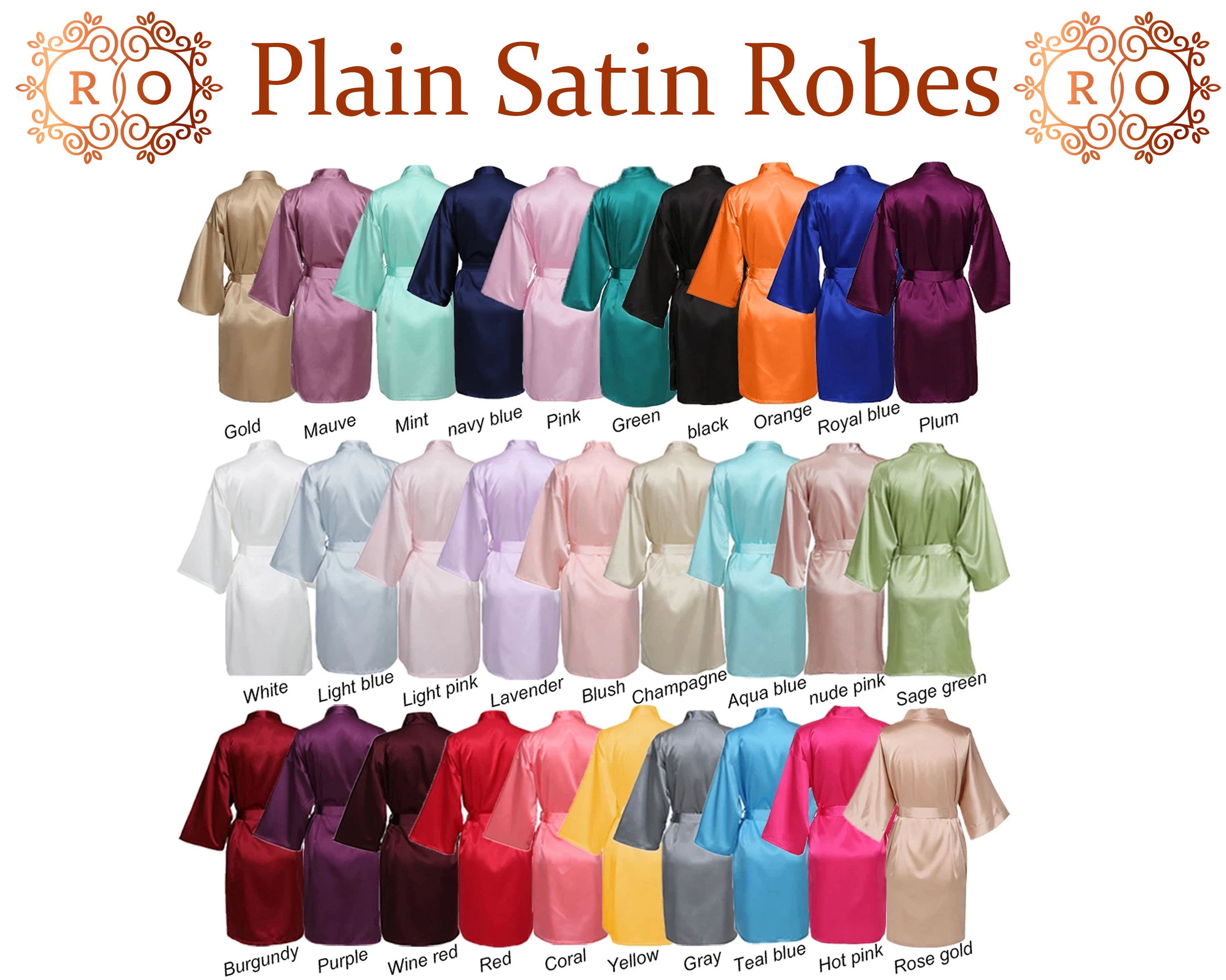 Blank Satin Robes Etsy UK