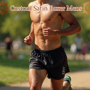 Personalized Mens Satin Boxer Groomsmen&#39;s Satin Shorts Grooms Boxer Men&#39;s Satin Pajamas Short Pants Sleep Bottoms Men Luxury Men&#39;s Boxer