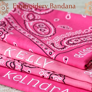 Custom Bandana Make Your Own, Personalized Embroidered Bandana, Western Bachelorette Party, Bachelorette Gift Custom handkerchief, Pet Scarf