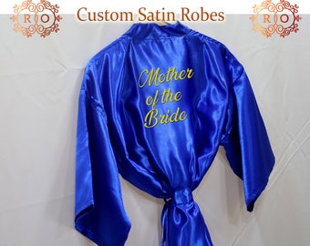 Personalisierte Roben Kundenspezifische Roben Kundenspezifische Brautrobe Brautjungfer-Roben Brautjungfer Geschenk Hen Party-Robe Geburtstags-Roben Satin-Robe Kinderroben
