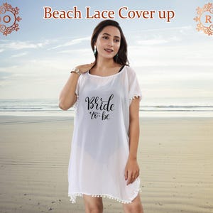 Bride Squad Swim Cover Ups with tassels, Custom beach cover ups for bridesmaid, Bridesmaid gifts, Bridesmaid proposal, Beach Cover Up-tassel