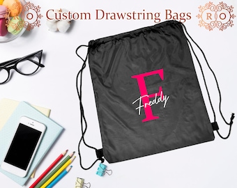 Customized Drawstring Custom Gym Drawstring Bag Personalized Name Drawstring Bag Bridal party Drawstring bag Gift For Her Wedding Gift