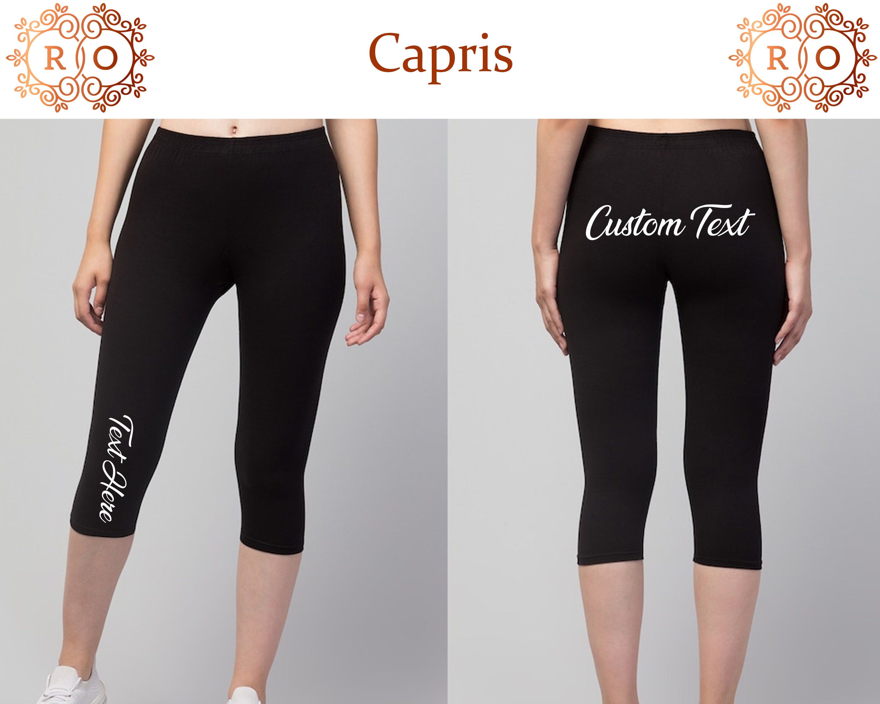 3/4 Capri Pants Personalized Capri Gym Capri Workout Capri Etsy