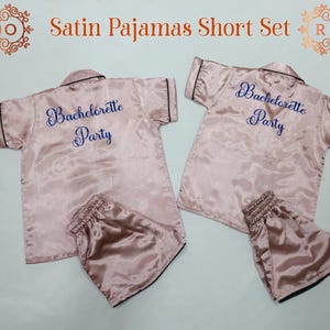 Bachelorette Party PJs, Bridal Satin PJs, Bridesmaid Pajamas, Bridesmaid PJs, Satin Pajamas, Bridal PJs, Bridesmaid Gifts, Custom Pajama Set