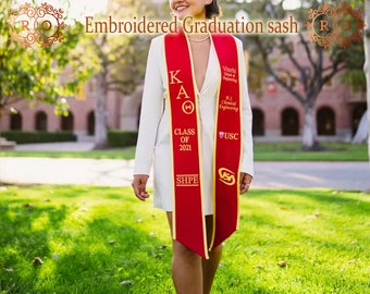 Graduation Embroidery Stole Custom Graduation Stole Sash Customize Sash Bridesmaid Sash Custom Bridal Lace Sash Custom Border Lace Sash