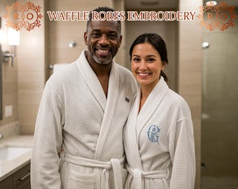 Custom Embroidered Waffle Robe - Bridal Party, Wedding Gift