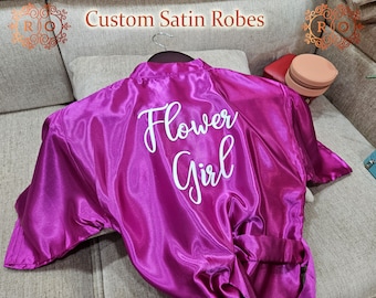 Bridal Set of 4,5,6,7,8,9,10,11,12,13,14 Silk Bridesmaid Robes, Bridesmaid Gift, Bridal Robes, Wedding Robes, Satin Robes, Bridesmaid Robe