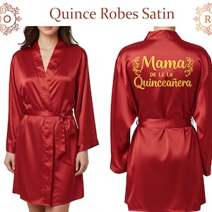 Mama De Le La Quinceanera Robes Mis Quince anos Mom Robes Personalized Robes Custom Robes Kimono Robes Mis 15 Quince Robe Birthday Robes