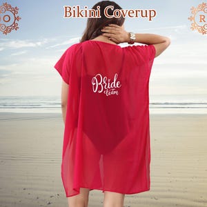 Brides Beach Swimsuits Coverups Open Front Closure Custom Cover ups Bachelorette Party gifts Bridal Gifts Beach Cover ups Bridesmaid Gifts