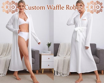 Bridal Waffle Robes · Customized Bridesmaid Waffle Robe · Bridal Favors · Spa Cotton Bathrobe · Wedding Robe · Women's monogrammed Robes