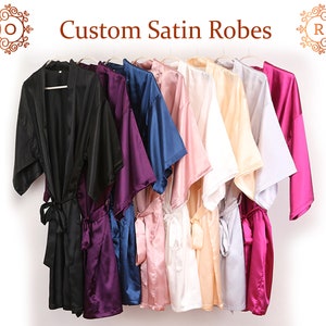 Personalized Robes Customized Robes Custom Bridal Robe Bridesmaid Robes Bridesmaid Gift Hen Party Robe Birthday Robes Satin Robe Kids Robes