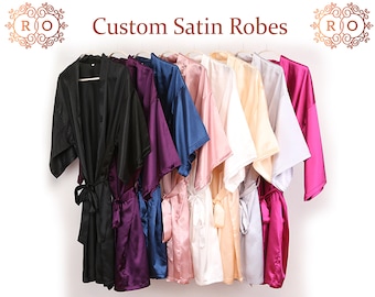 Personalized Robes Customized Robes Custom Bridal Robe Bridesmaid Robes Bridesmaid Gift Hen Party Robe Birthday Robes Satin Robe Kids Robes