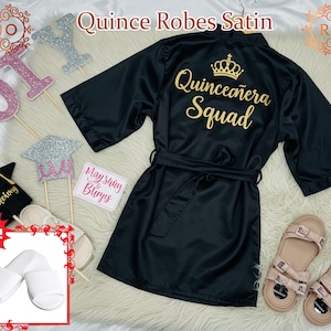 Quinceanera Robes Mis Quince anos satin robes Personalized Robes Custom Robes Kimono Robes Mis 15 Quince Robe Birthday Robes Free slippers