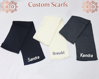 Personalized Xmas Scarf/Scarves Neck Scarves, Winter Scarf/Scarves, Custom Knit Scarf/Scarves, Christmas Gift, Custom Monogrammed Scarf
