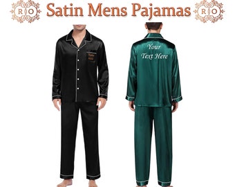 Men's Satin Pajamas Set | Personalized Groomsmen Pajamas Set | Groom Gifts | BestMan Gift | Birthday Present | Father Gift | Groomsmen Gift