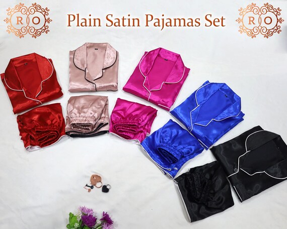 Plain Pajama Sets, Bridesmaid Plain Pajamas Set, Bridesmaids Gifts