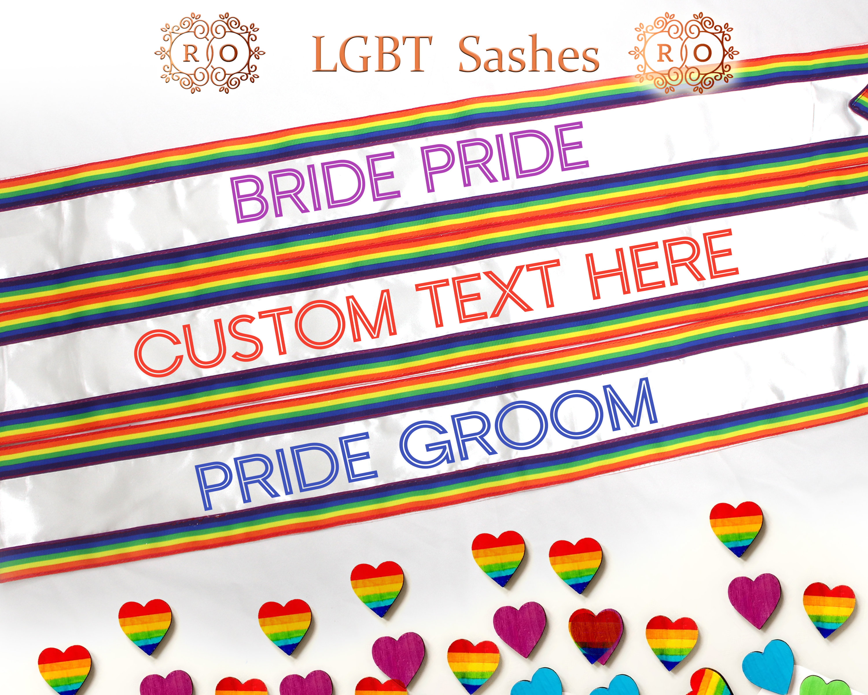 Rainbow Bride Gay Wedding Sash - Premium Bridal Grade Satin Metallic Gold  Diamond Bride to Be Sash LGBTIQA+ Pride Lesbian Sash(DiaB2B Gld) RBW