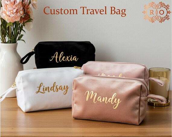 Bridesmaid Makeup Bags, Custom Name Cosmetic Bags, Makeup Pouch Clutch Bags,  Custom Travel Toiletry Bag, Bridesmaid Gift, Makeup Storage Bag - Etsy New  Zealand