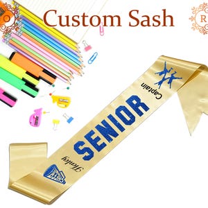 Personalized Senior Night 2025 Sashes | Graduation Sash | Sports Sash  | Custom Volleyball Sash | College Sash | Homecoming Sash | Gifts
