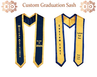 Graduation Stole Sash Graduation University Stole Personalized College University Stole Sash Custom Border Lace Sash Custom Graduation Stole