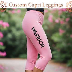 Women’s Custom Capri Legging Personalized Yoga Pants Monogram Fitness Wear High-Waisted Workout Leggings Custom Fitness Yoga Pants for Women