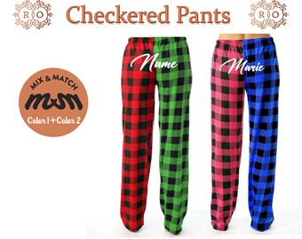 Mix & Match Holiday Pajama Pants |Custom Family Christmas Pajamas Pants Holiday Plaid Pant | Matching Flannel Christmas Pant |Couple Pajamas