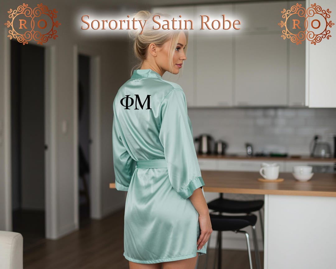 Custom Big Little Satin Sorority Robe, Personalized Greek Life Kimono ...