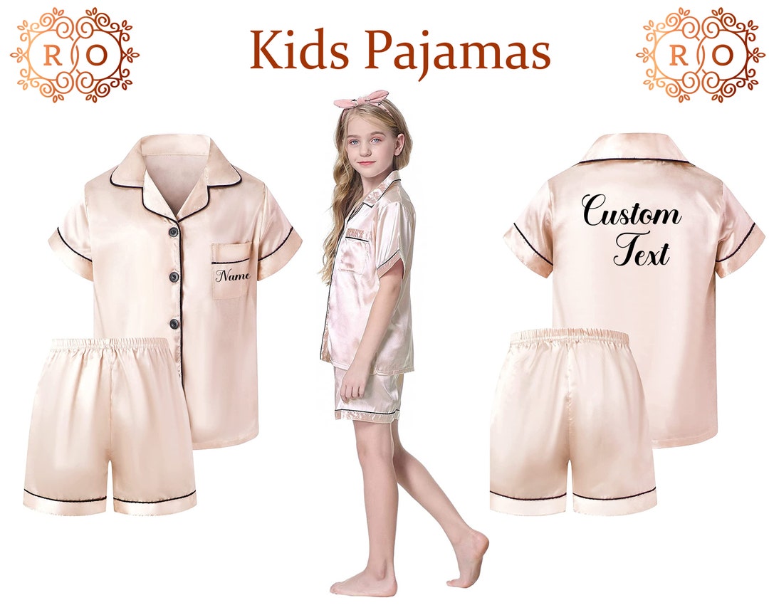 Kids Personalised Pyjamas With Piping Monogram Pjs Personalised Gift ...