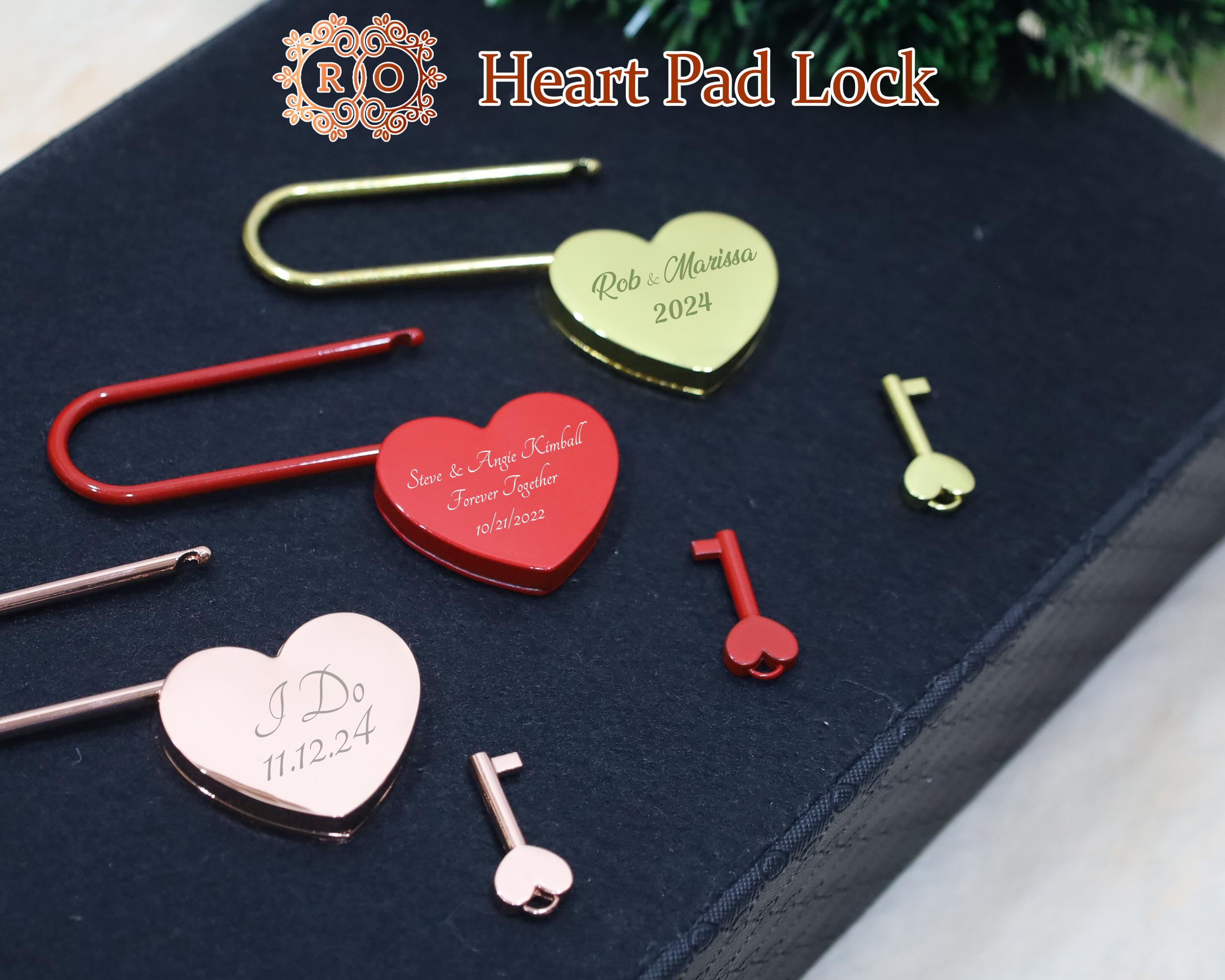Heart Shape Padlock, Personalized Engraved Padlock, Love Lock, Engraved ...
