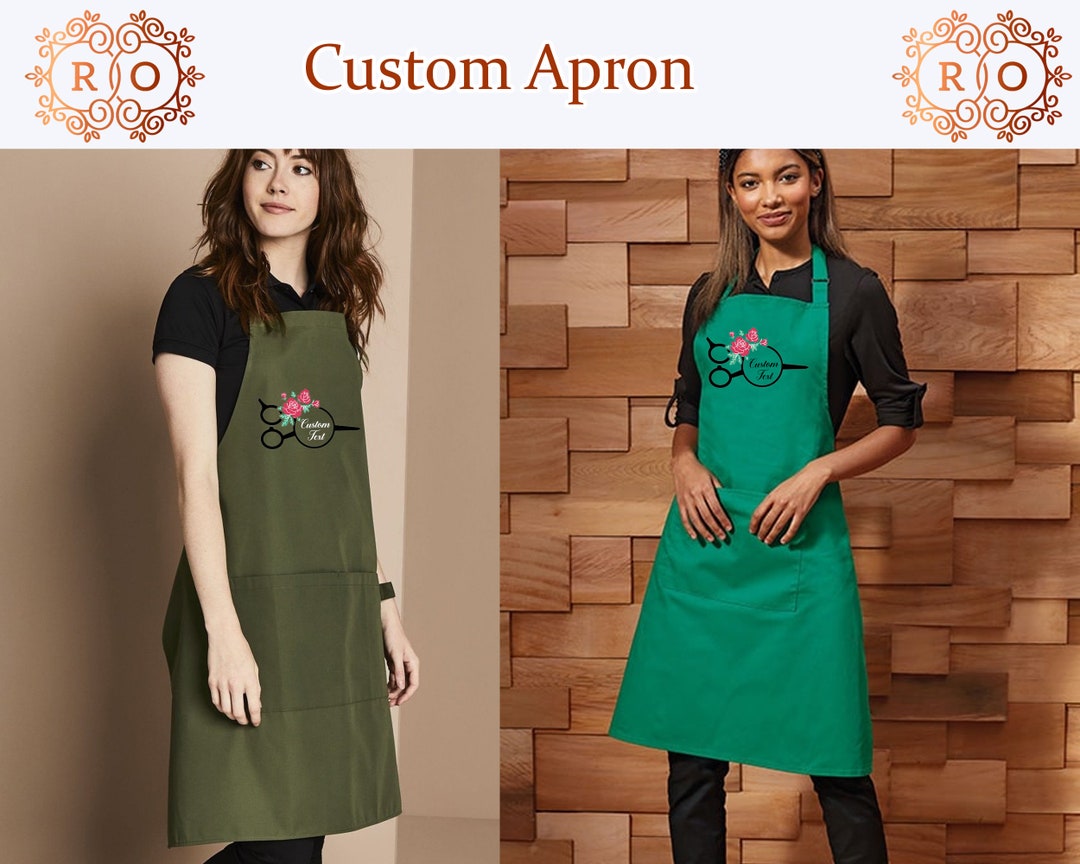 Personalized Kitchen Apron, Custom Cooking Apron With Pocket Custom
