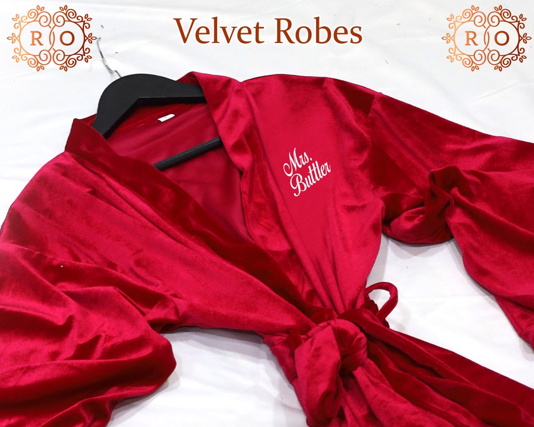 Bridal Velvet Robe Christmas Velvet Robes Christmas Plus Size Robes ...