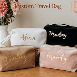 Personalized Makeup Bag,  Cosmetic Bag, Bridesmaid Gift, Custom Makeup Bag, Cosmetics Bags, Travel Toiletry Bag, Bachelorette Party Gifts