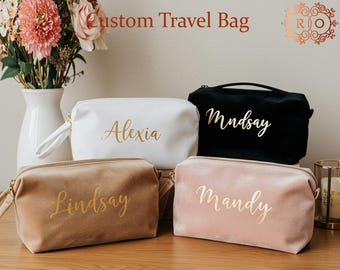 Personalized Makeup Bag,  Cosmetic Bag, Bridesmaid Gift, Custom Makeup Bag, Cosmetics Bags, Travel Toiletry Bag, Bachelorette Party Gifts