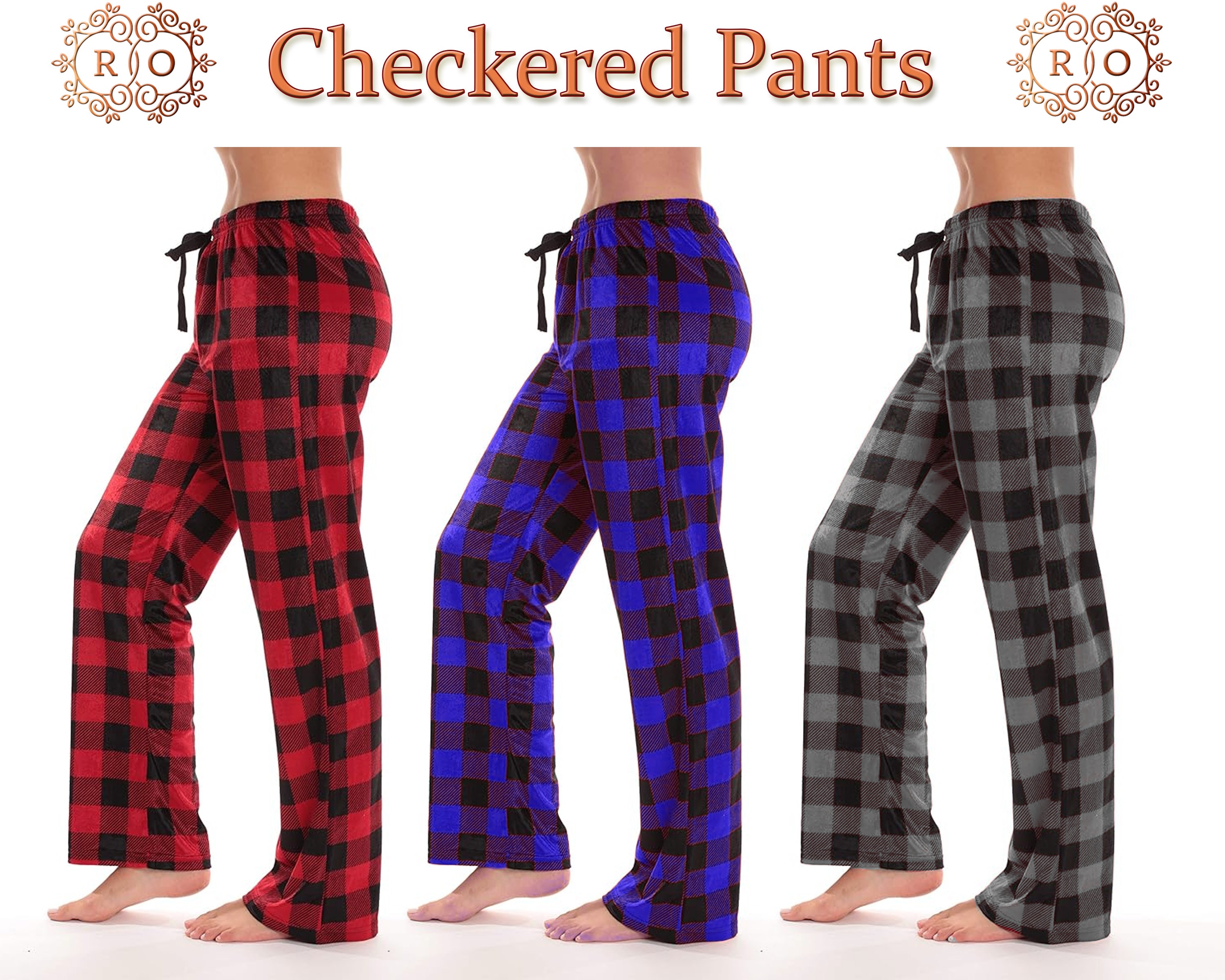 Vintage Soft Cotton Plaid Pants Women Plaid Pants Oversized Pants