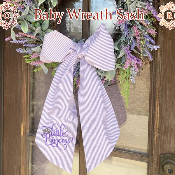 Baby Announcement Wreath Sash