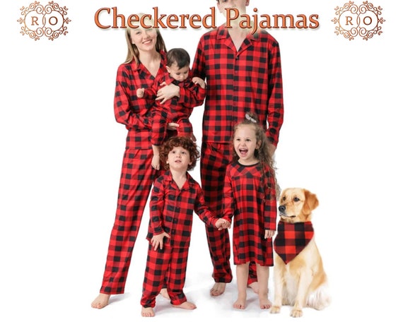 Custom Xmas Flannel Pajamas for Whole Family Matching Xmas Plaid