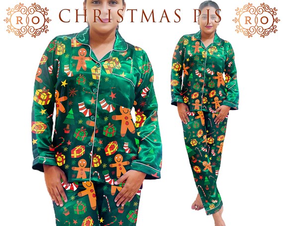 Matching satin christmas pajamas sale
