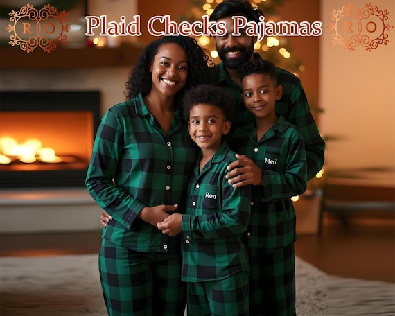 Plaid flannel pajamas family sale