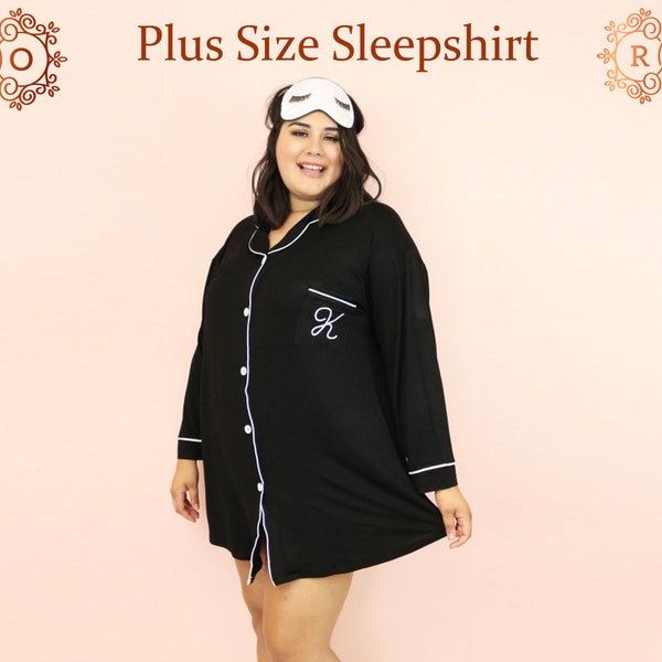 Personalized 6XL Sleep Shirts Plus Size Sleepshirt Customized Sleepshirts Custom Bridal Pj Bridesmaid Hen Party Birthday Sleep shirts Satin