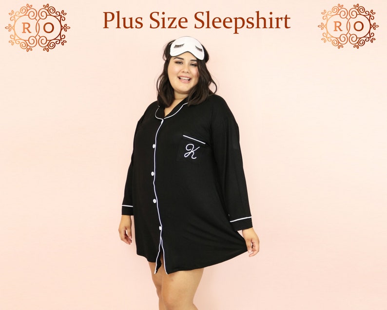 Personalized 6XL Sleep Shirts Plus Size Sleepshirt Customized Sleepshirts Custom Bridal Pj Bridesmaid Hen Party Birthday Sleep shirts Satin image 1