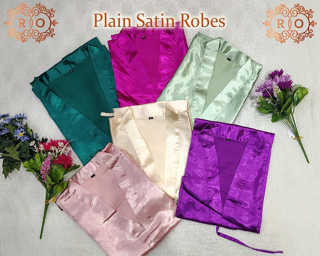 Blank Satin Robes Plain Satin Robes Bridal Robes Set Wedding Robes Set ...
