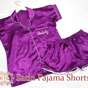 Customized Set of Bridesmaid PJs | Bridesmaid Pajamas | Bridesmaid Gifts | Bridal Satin Pajamas | Bridal Party Gifts | Bridesmaid Proposal