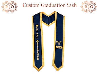 Graduate University Stole Graduation Stole Sash Personalized College University Stole Sash Custom Border Lace Sash Custom Graduation Stole